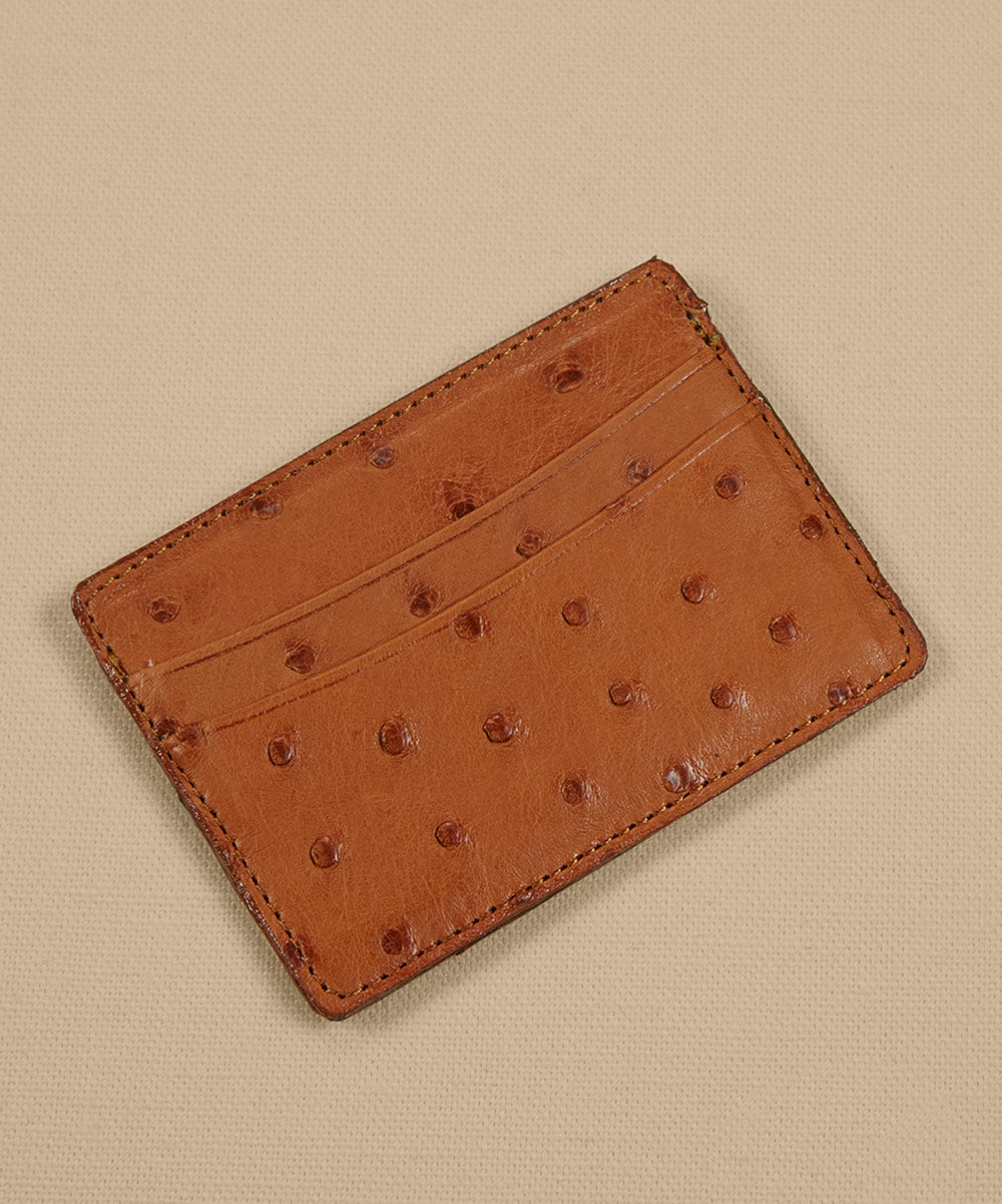 Torino Genuine Ostrich Leather Card/ID Case