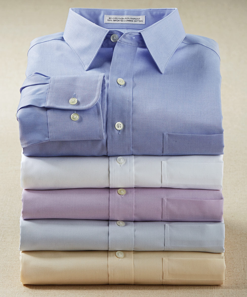 Westport 1989 Big & Tall Pinpoint Spread Collar Dress Shirt