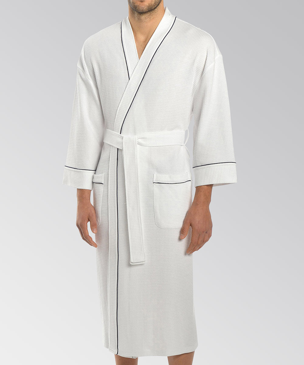 Majestic Men's Big & Tall Waffle Knit Kimono Robe