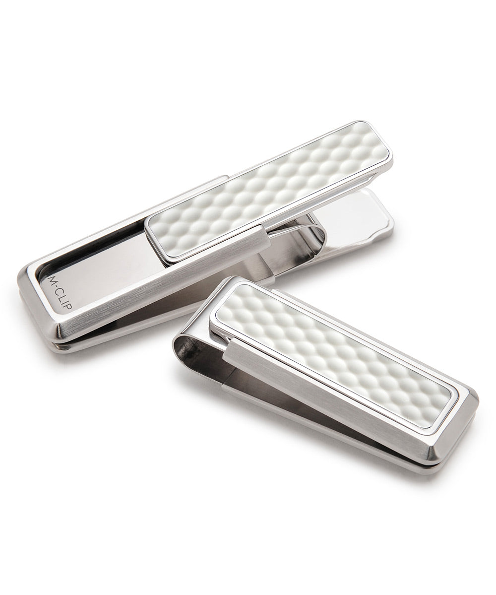 M-Clip Stainless Steel with White Golf Ball Money Clip