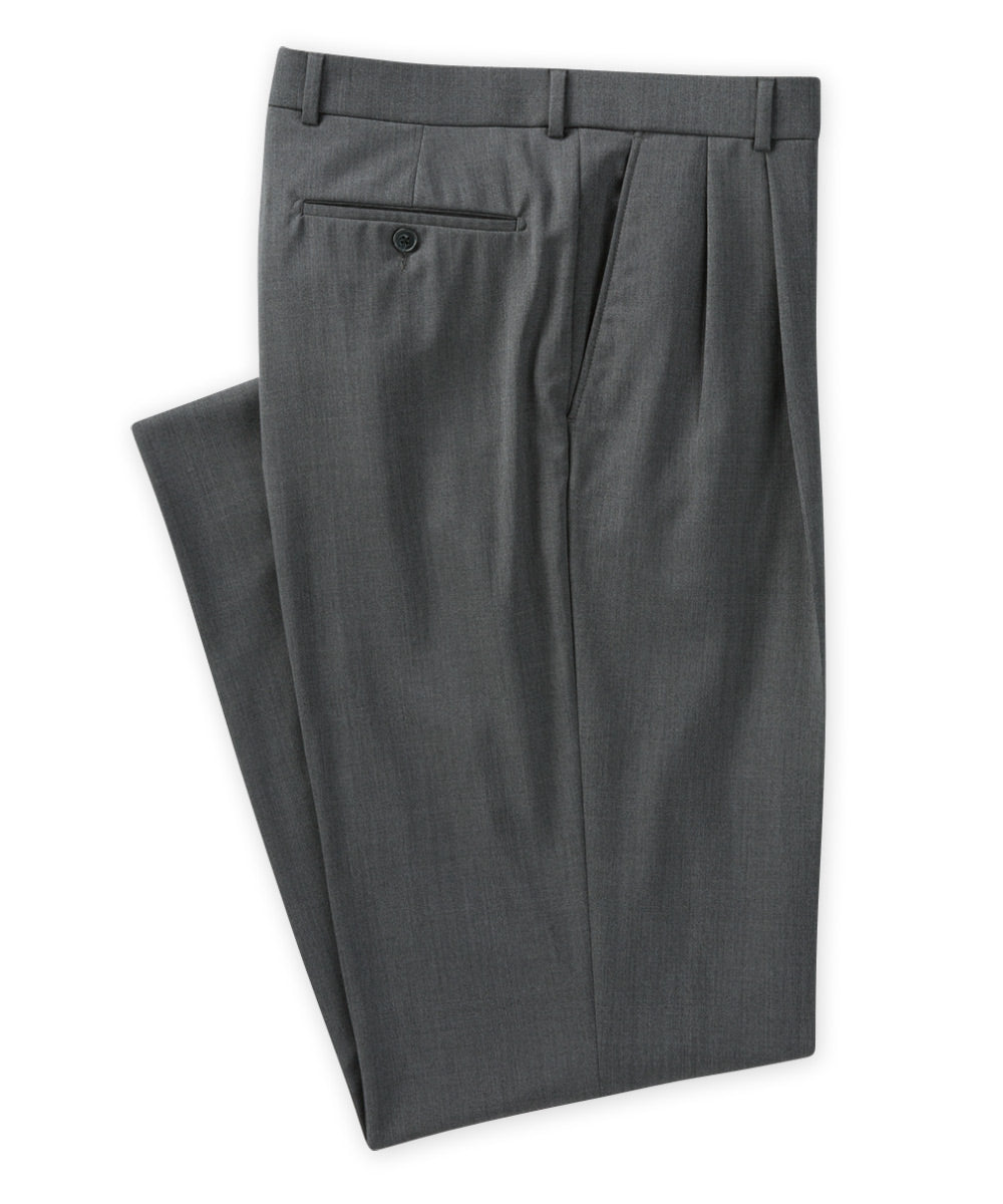 Pantaloni in Gabardine con pieghe Ballin, Men's Big & Tall