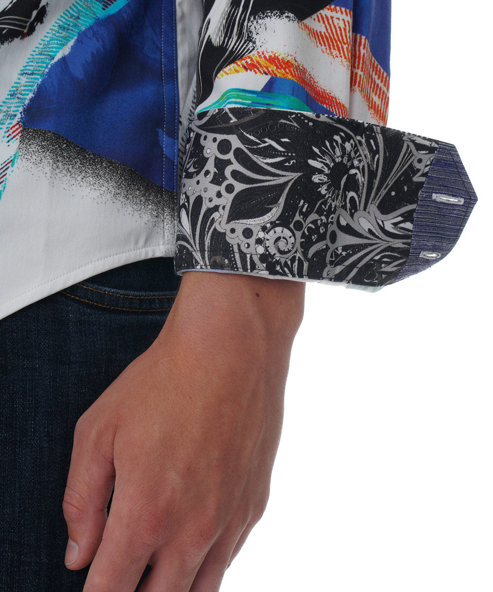 Robert Graham Long Sleeve Stretch Patterned Sport Shirt