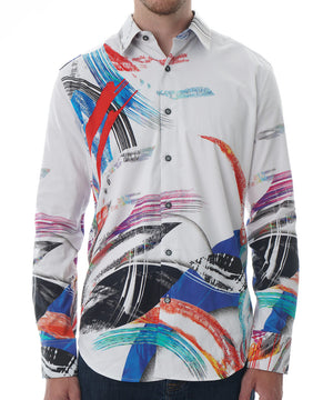Robert Graham Long Sleeve Stretch Patterned Sport Shirt
