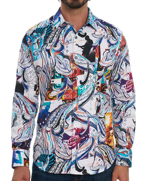 Robert Graham Long Sleeve Stretch Patterned Sport Shirt