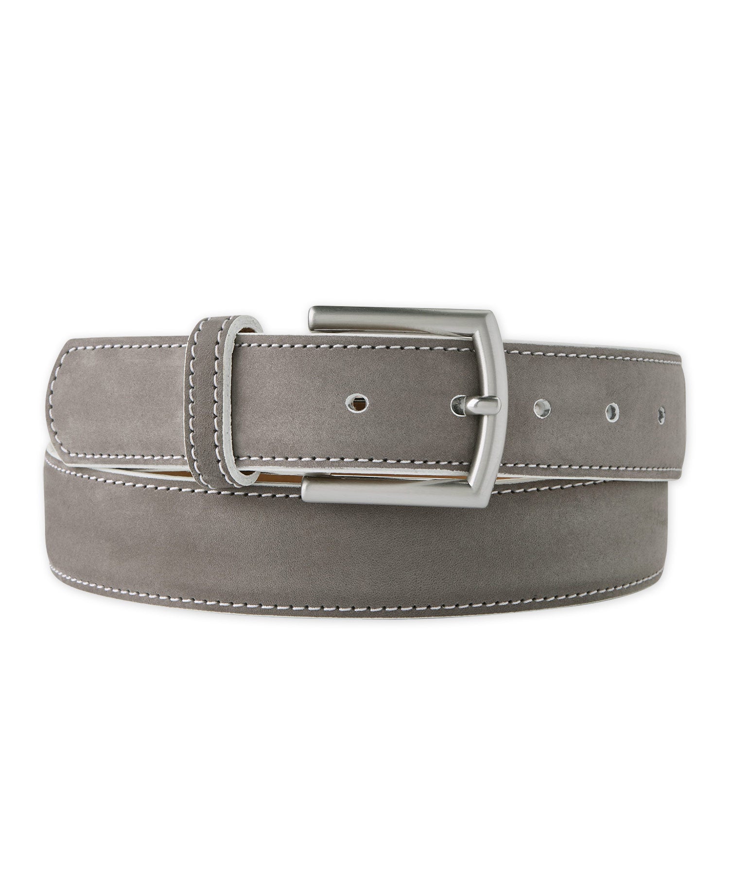 Ostrich Belt with Brushed Nickel O-Rings