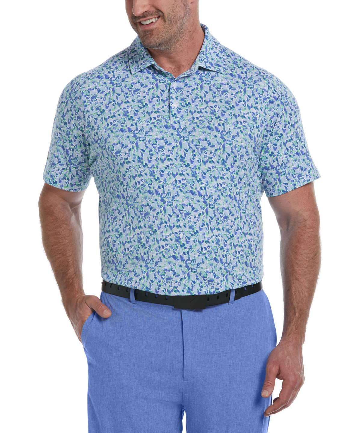 Callaway Short Sleeve Filtered Floral Print Polo