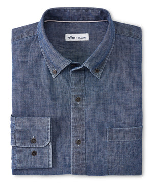 Peter Millar Long Sleeve Solid Chambray Sport Shirt